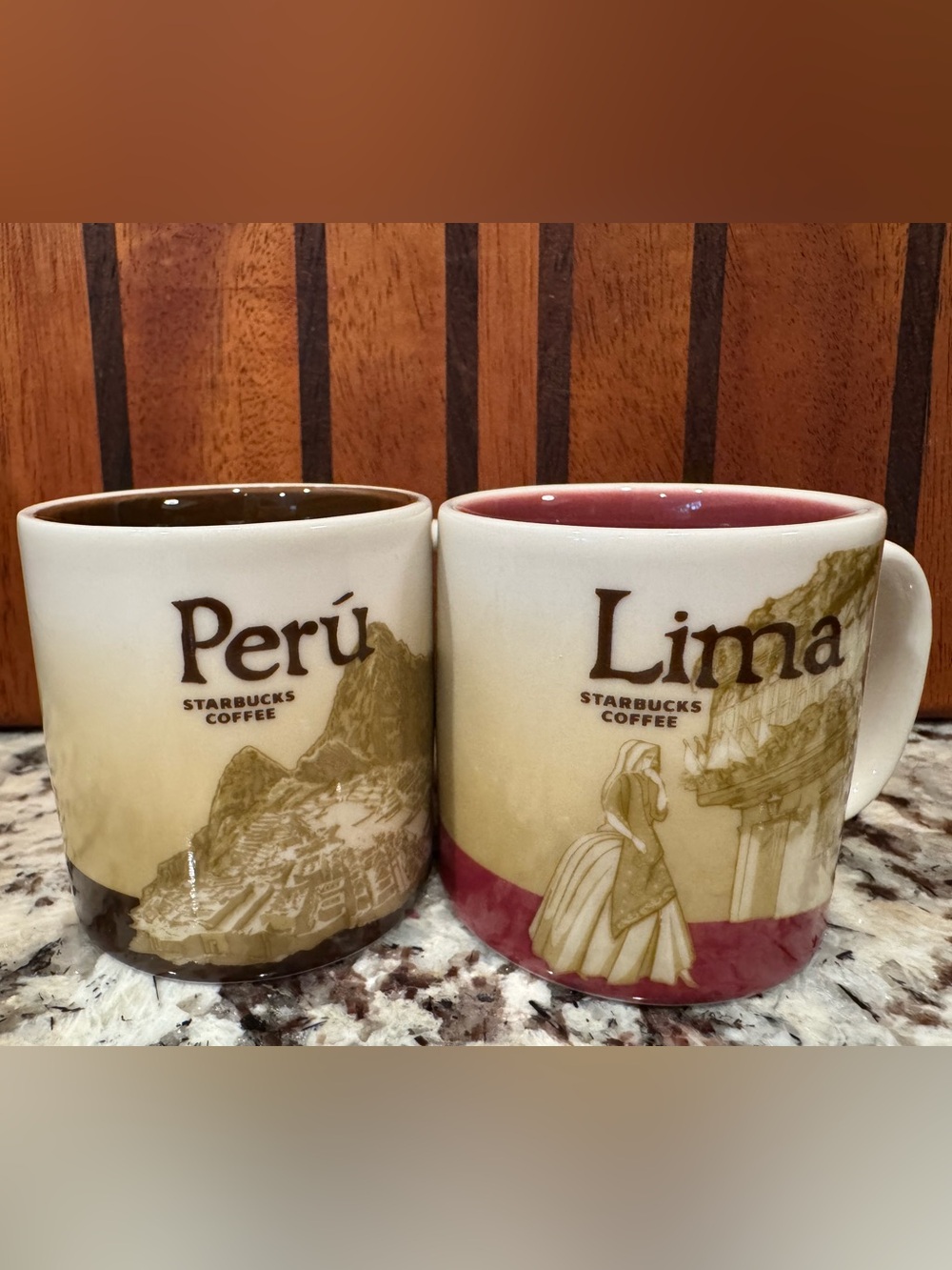 Starbucks Perú & Lima Ceramic City Espresso Shot Mugs 3oz Mini Collector Series